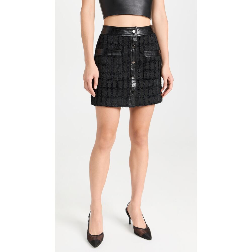 En Saison 'Melbrooke' Black Faux Leather Mini Skirt Size XS - NWT